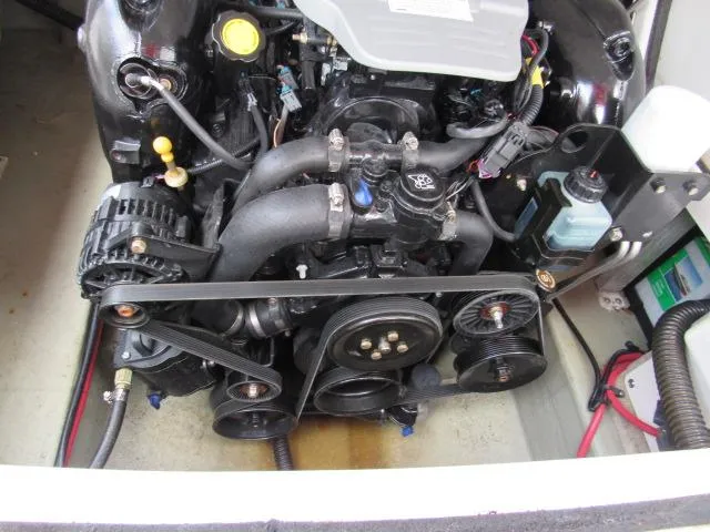 Slide: The Image of Engine compartment of a 2016 Crownline 255 SS boat. - 20