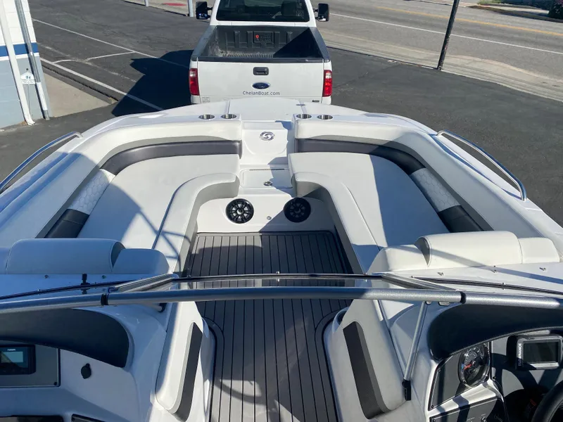 Slide: The Image of 2022 Hurricane SD217OB boat interior with spacious seating and modern design. - 3