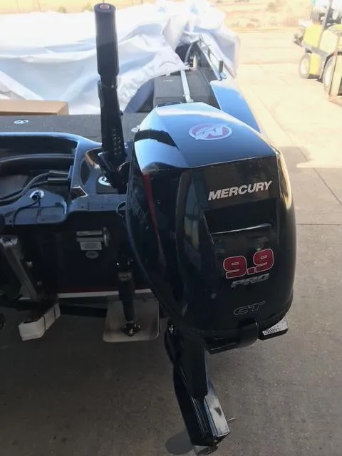 Slide: The Image of Mercury 9.9 HP outboard motor on 2022 Nitro ZV21 boat. - 2