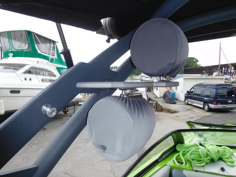 Slide: The Image of 2017 Malibu Wakesetter 24 MXZ boat speakers with protective covers. - 28