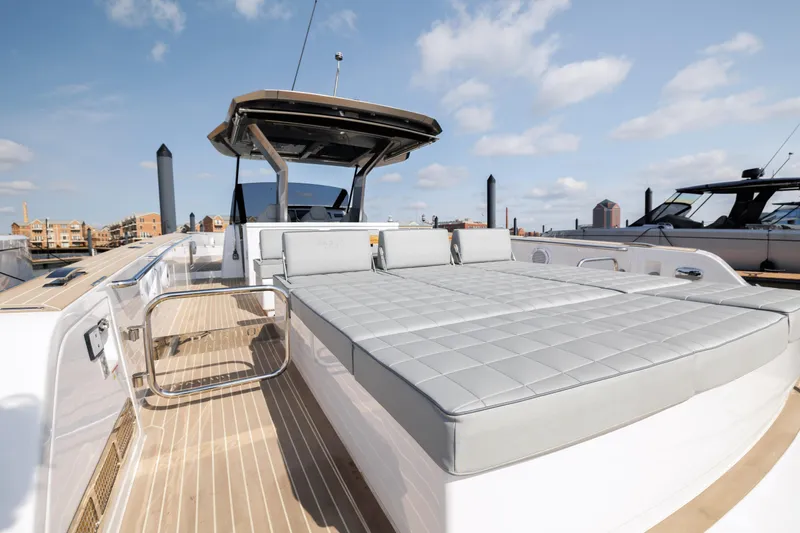 Slide: The Image of 2024 Pardo Yachts 43 with spacious sun deck and modern design. - 11