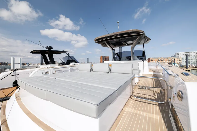 Slide: The Image of 2024 Pardo Yachts 43 with spacious sun deck and modern design. - 12
