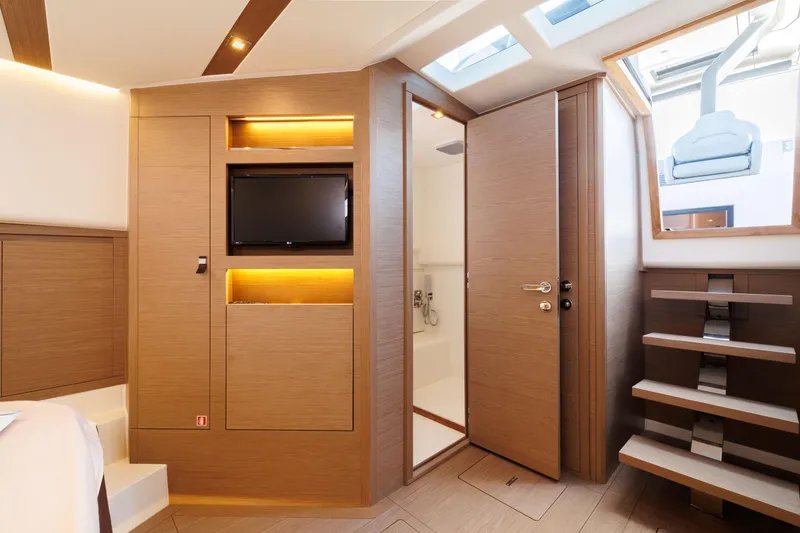Slide: The Image of Luxurious interior of 2024 Pardo Yachts 43 with modern amenities and elegant design. - 47