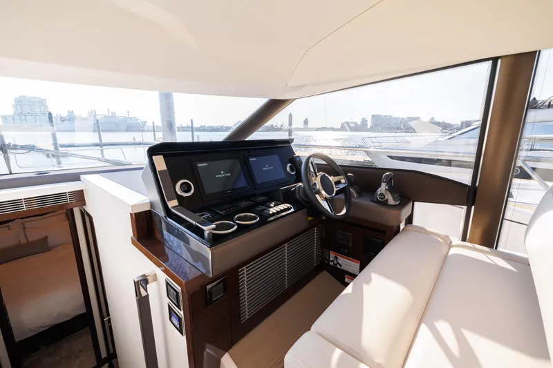 Slide: The Image of Interior view of Prestige 520 yacht, model year 2026. - 25