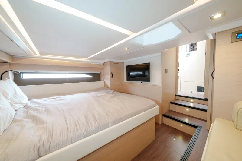 Slide: The Image of Luxurious cabin interior of 2024 Jeanneau DB|43 Outboard yacht with modern amenities. - 42