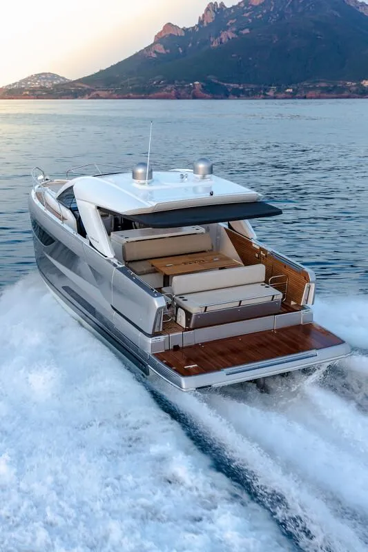Slide: The Image of 2025 Jeanneau DB|43 Inboard luxury yacht cruising on open water. - 19