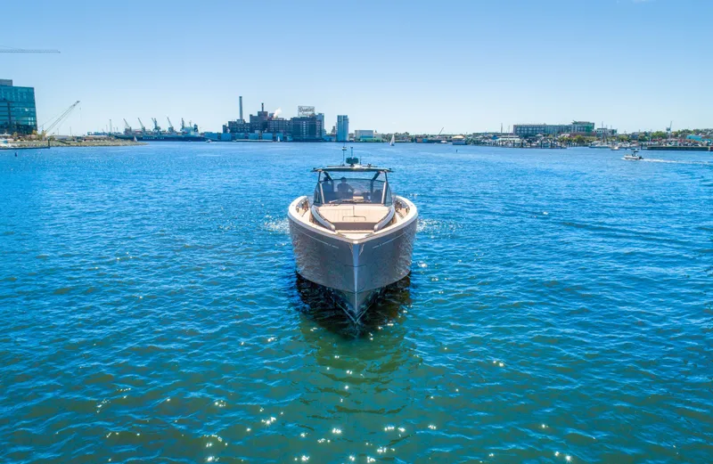 Slide: The Image of Pardo Yachts 50 (2025) cruising in a sunny harbor. - 4