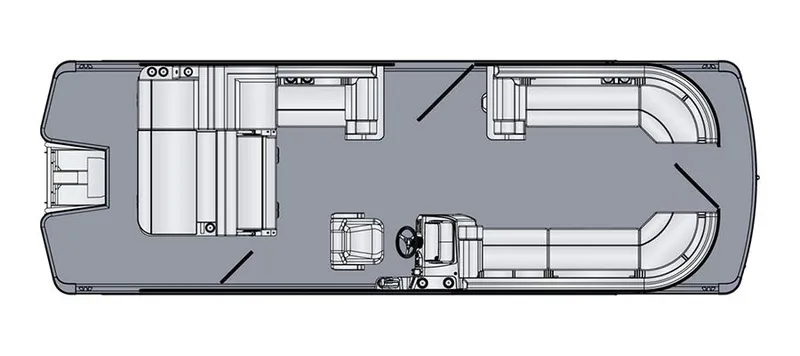 Slide: The Image of Top view layout of 2025 Harris Cruiser 250 pontoon boat. - 6