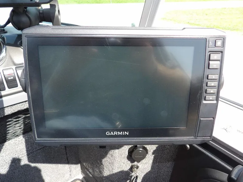 Slide: The Image of Garmin GPS device on 2019 Lund 1975 Pro V Sport boat dashboard. - 27