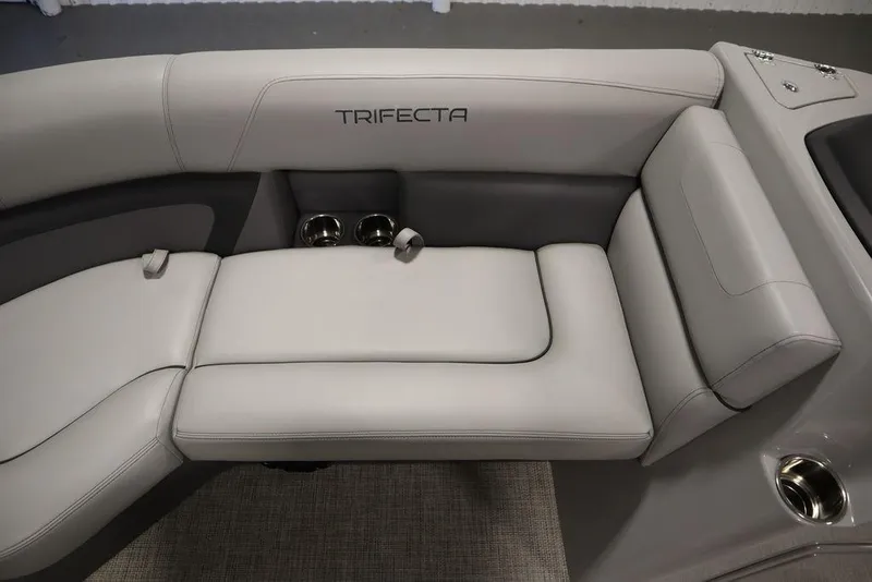 Slide: The Image of 2023 Trifecta 24UL CS 2.75 boat interior with luxurious seating. - 14