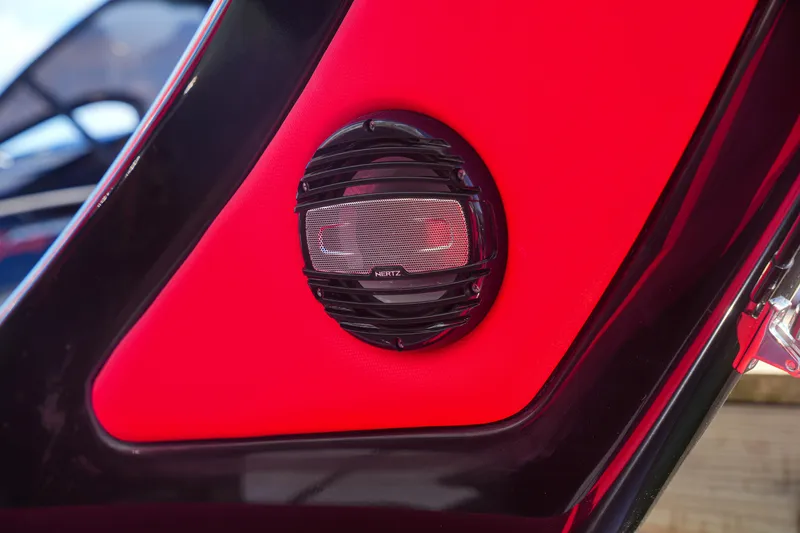 Slide: The Image of Close-up of a speaker on a 2025 Sea Prop COMFORT 33 boat. - 13