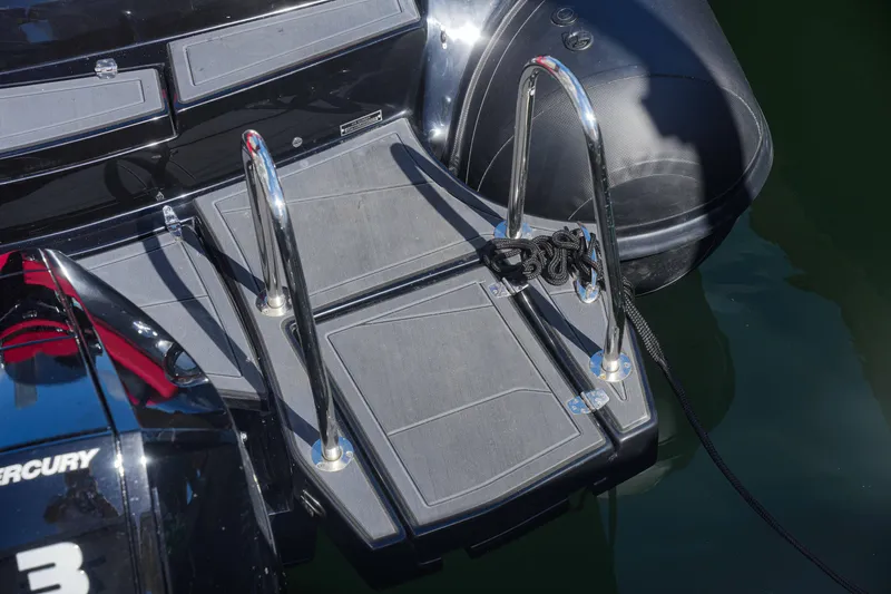 Slide: The Image of 2025 Sea Prop COMFORT 33 swim platform with stainless steel handrails. - 15