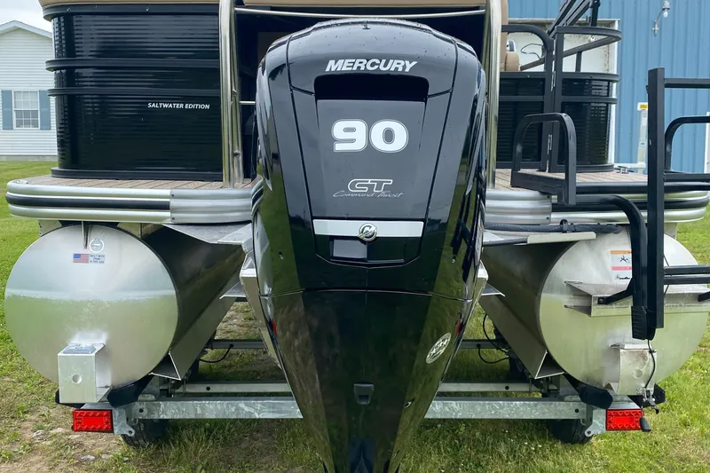 Slide: The Image of 2020 Lowe SS 190 Pontoon with Mercury 90 CT outboard motor. - 9