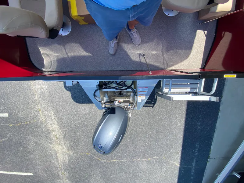 Slide: The Image of Top view of a 2023 Veranda Fish VF20F4 boat with outboard motor. - 17