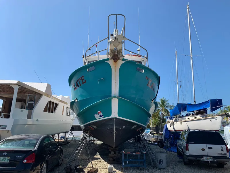 Slide: The Image of 1970 Custom Dive Vessel in dry dock for maintenance - 1
