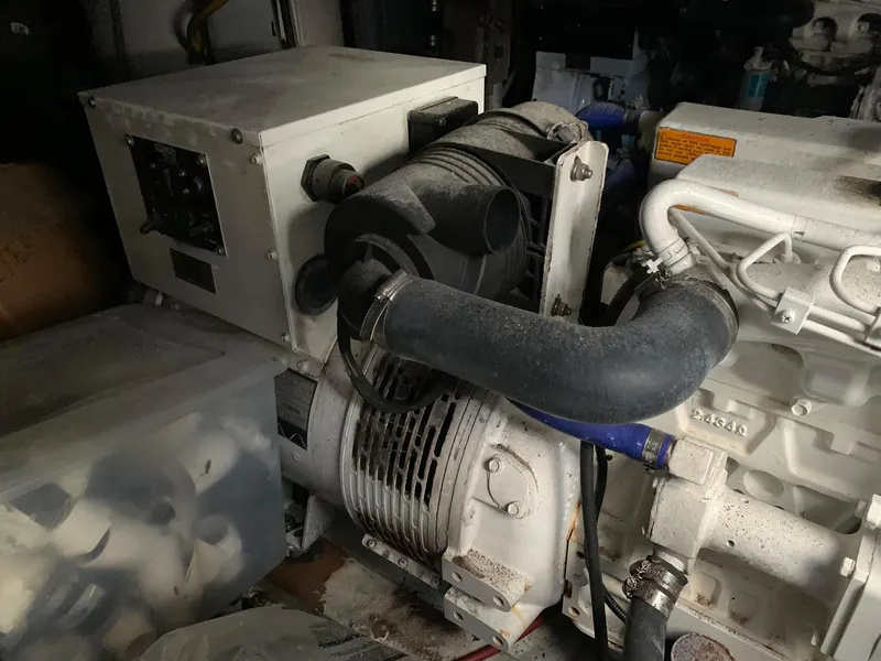 Slide: The Image of Engine room of a 1970 Custom Dive Vessel with machinery and components. - 35