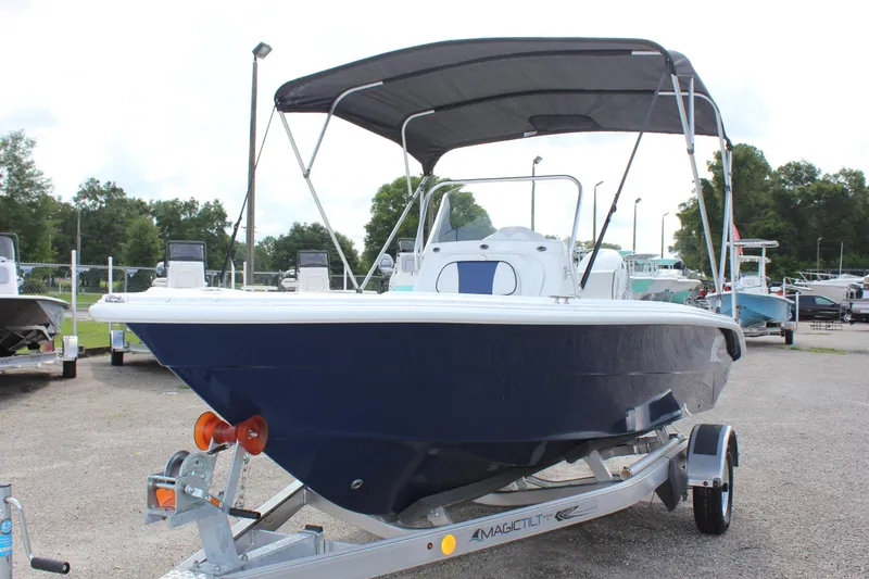 Slide: The Image of 2022 ALK2 Powerboats 18 CRS on trailer with canopy. - 3