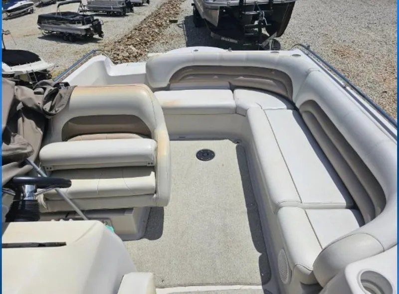 Slide: The Image of 2002 Hurricane Fun Deck GS 232 I/O boat interior with spacious seating. - 13
