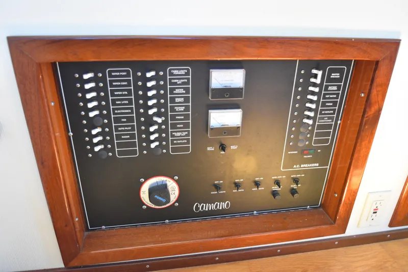 Slide: The Image of Electrical control panel of a 2001 Camano 31 Trawler boat. - 27