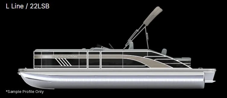 The Image of 2023 Bennington 22 LSB pontoon boat, side profile view. - 1
