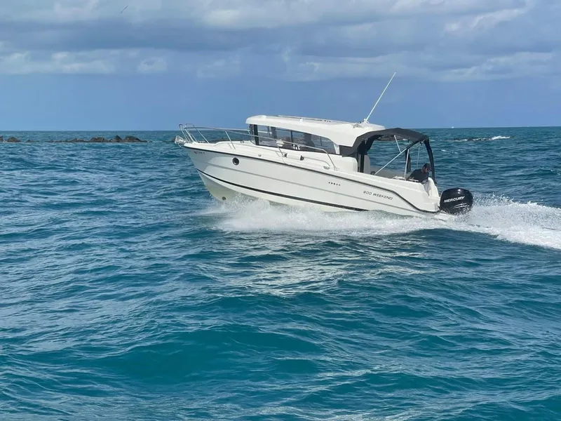 Slide: The Image of Parker Poland 800 Weekend 2022 boat cruising on open sea. - 2