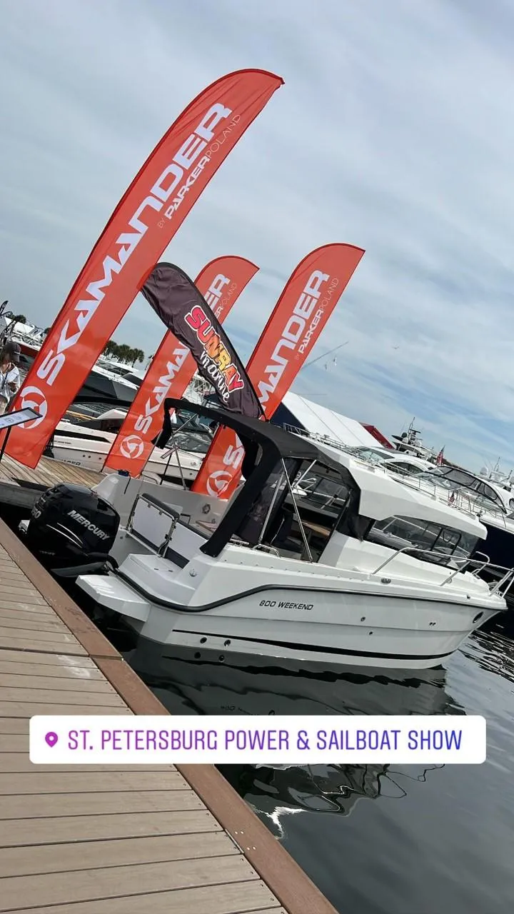 Slide: The Image of Parker Poland 800 Weekend 2022 at St. Petersburg Power & Sailboat Show, with Skamander flags. - 35