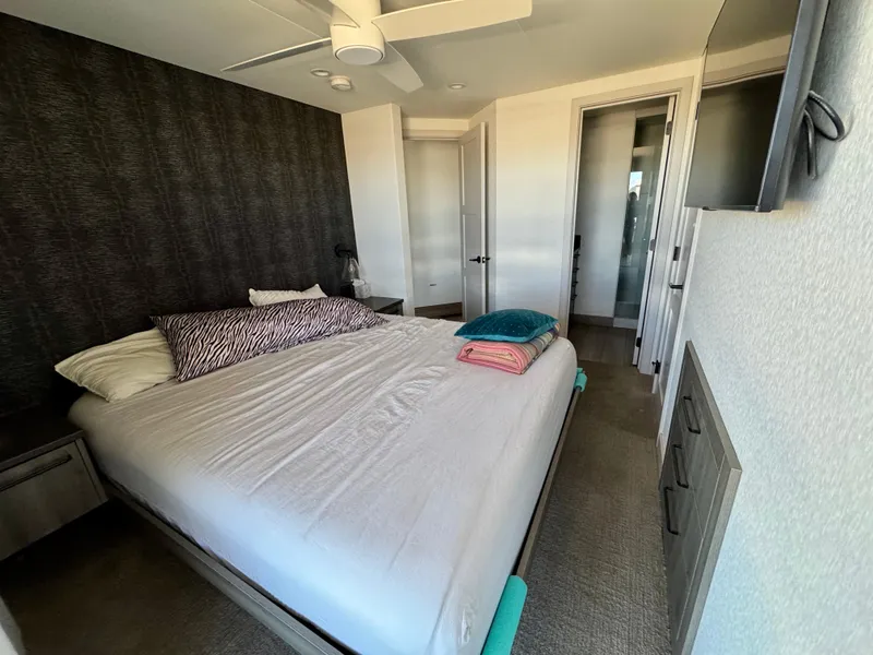 Slide: The Image of Modern bedroom in Adonia Obsession Share Trip #9, 2021 model, with cozy bed and stylish decor. - 19