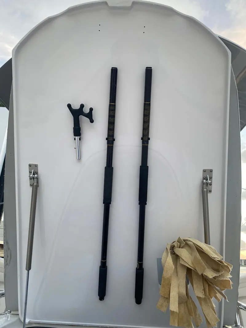Slide: The Image of 2019 Mag Bay Center Console boat accessories and storage on deck. - 11