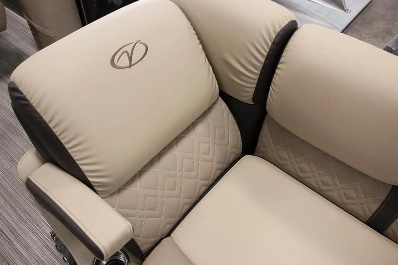 Slide: The Image of 2022 Veranda VP25VLC boat seat with beige and brown upholstery. - 21