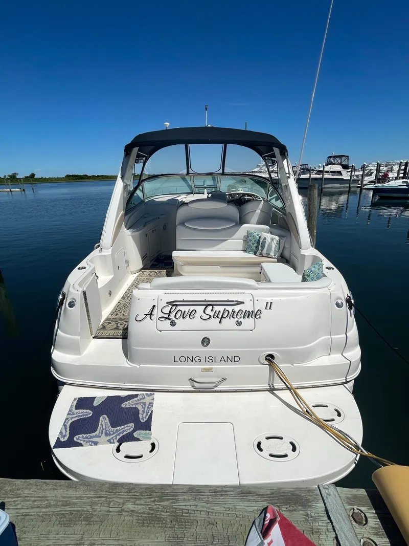 Slide: The Image of 2002 Sea Ray 340 Sundancer docked in Long Island marina. - 5