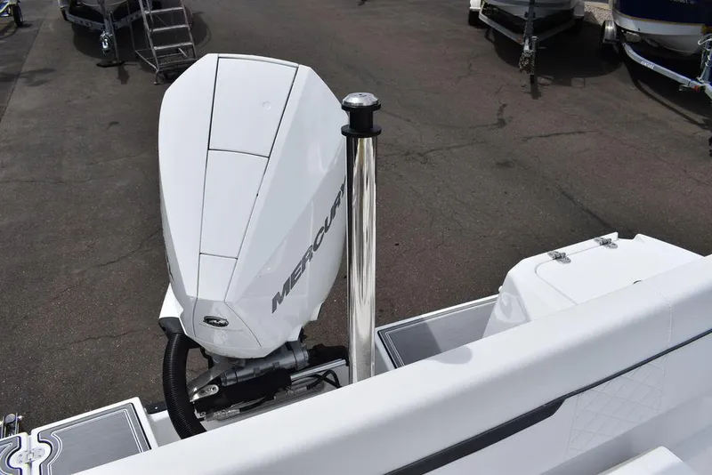 Slide: The Image of 2023 Blackfin 232 DC boat with Mercury outboard engine. - 23