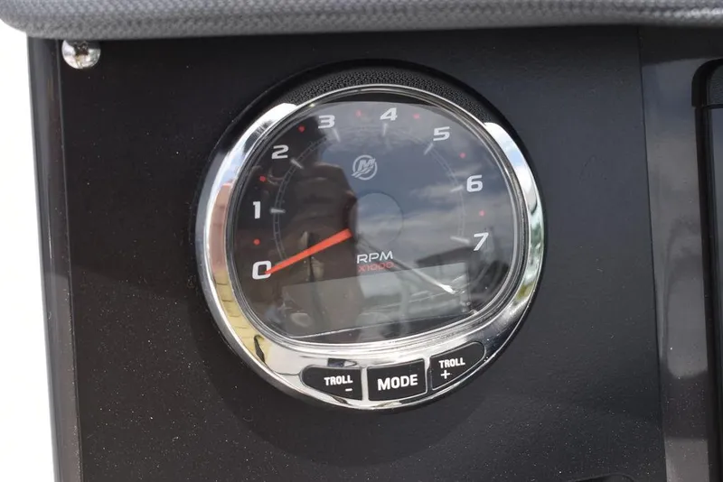 Slide: The Image of 2023 Blackfin 232 DC RPM gauge with troll mode. - 32