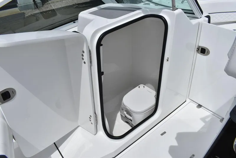 Slide: The Image of 2023 Blackfin 232 DC boat with onboard toilet compartment. - 44