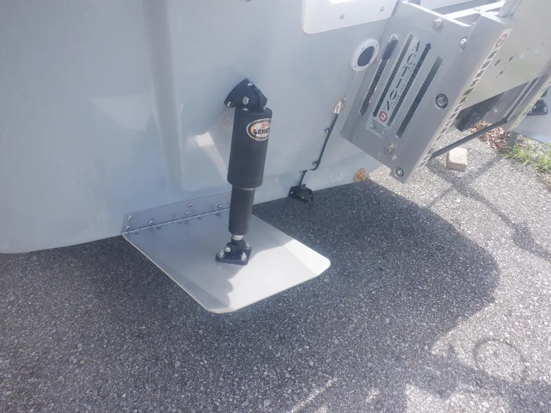 Slide: The Image of 2023 Piranha Casador B2200 boat trim tab and hydraulic system. - 1