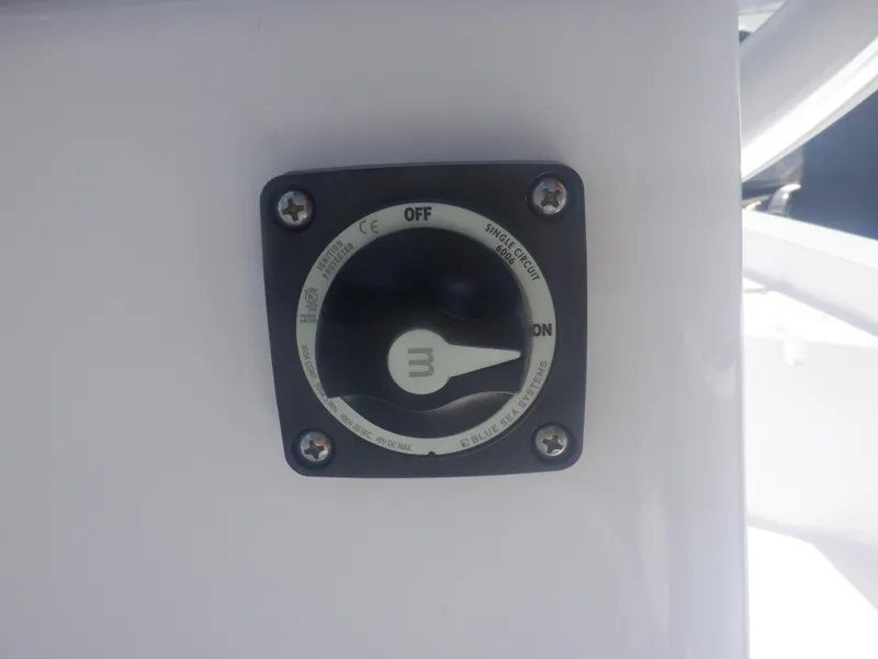 Slide: The Image of Switch on Piranha Casador B2200 boat, 2023 model, showing off and on positions. - 11
