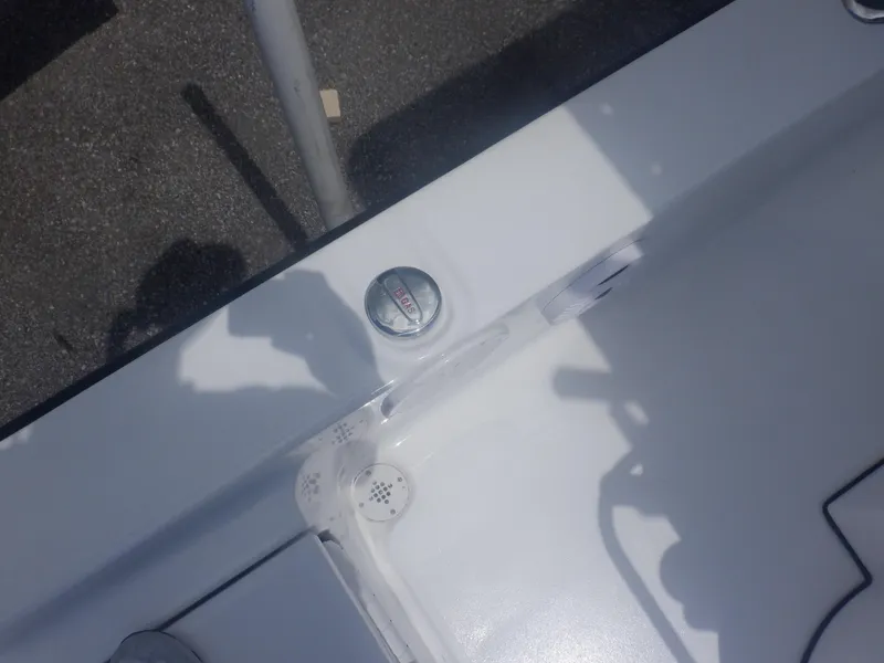 Slide: The Image of Close-up of the 2023 Piranha Casador B2200 boat deck with a fuel cap. - 9