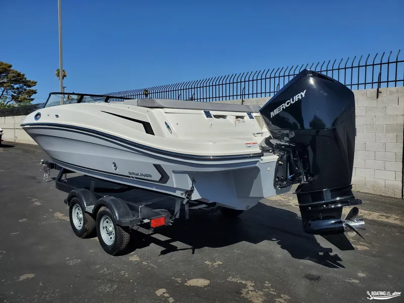 Slide: The Image of 2023 Bayliner VR6 Outboard boat with Mercury engine on trailer. - 7