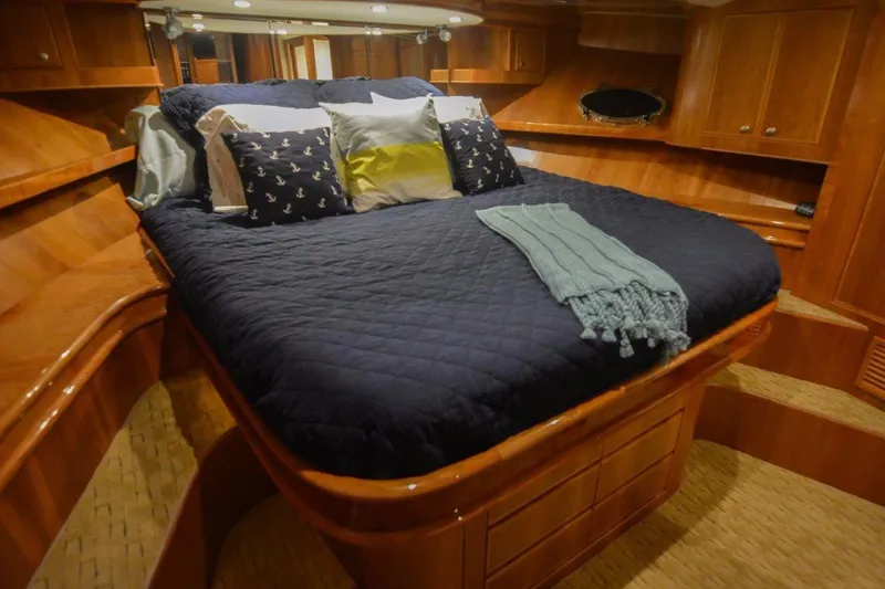 Slide: The Image of Luxurious cabin interior of 2026 Mikelson 50 Generation II Sportfisher yacht. - 6