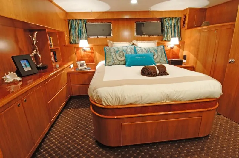 Slide: The Image of Luxurious cabin interior of 2026 Mikelson Nomad Long Range Cruising Sportfish yacht. - 9