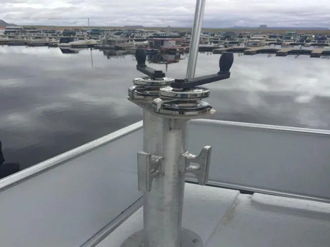 Slide: The Image of Boat deck view of Bravada Why Knot Week 10, 2015 model, docked at marina. - 23