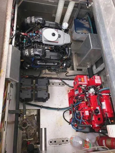 Slide: The Image of Engine room of a 2015 Bravada Why Knot Week 10 houseboat. - 33