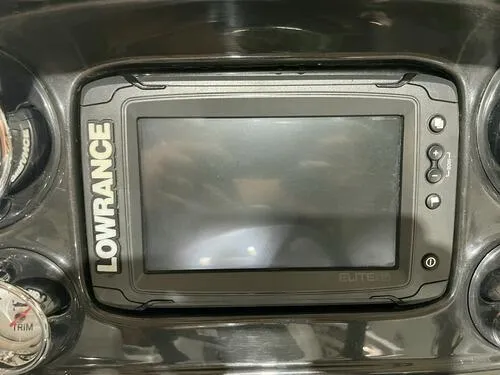 Slide: The Image of Lowrance Elite fishfinder on 2019 Ranger 220FC boat dashboard. - 9