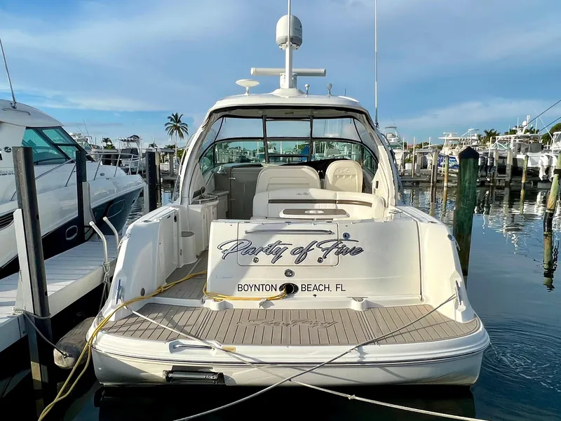 Slide: The Image of 2007 Sea Ray 40 Sundancer yacht docked at Boynton Beach, FL marina. - 2