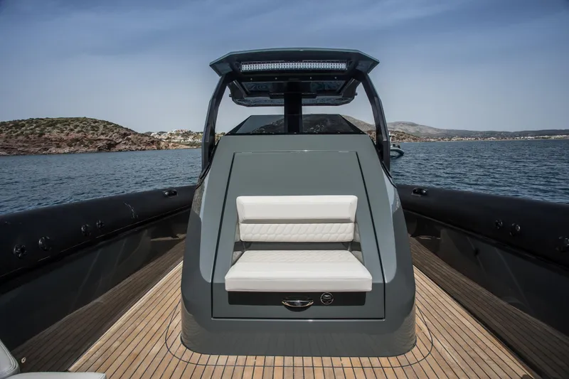 Slide: The Image of 2024 Skipper-BSK 38NC boat with sleek design on open water. - 27