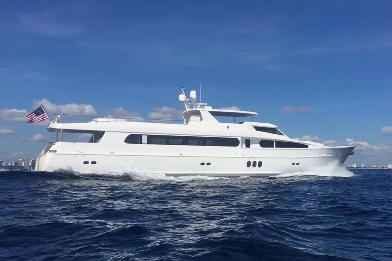 The Image of Luxury 2015 Broward Raised Pilothouse M/Y yacht cruising on open water. - 0