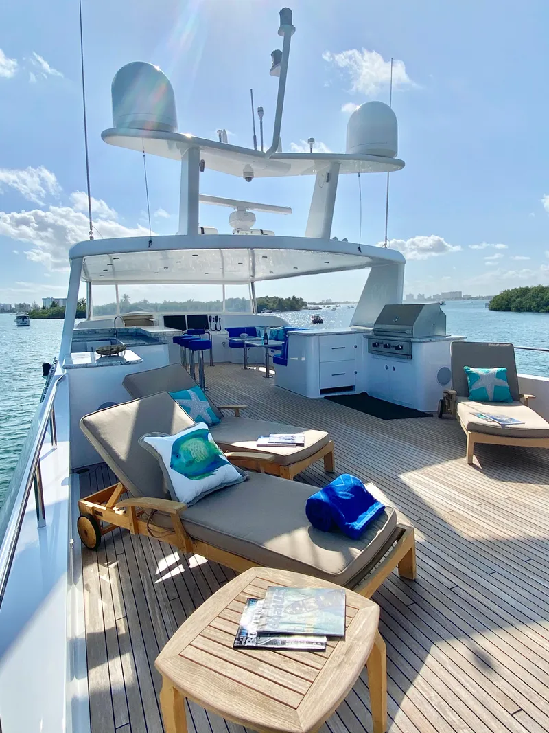 Slide: The Image of Aft Deck Bar and Flybridge Helm - 7