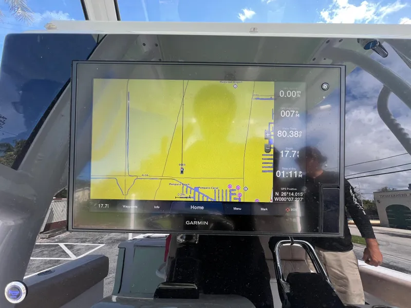 Slide: The Image of Garmin navigation display on 2020 Sportsman Heritage 251 Center Console boat. - 12