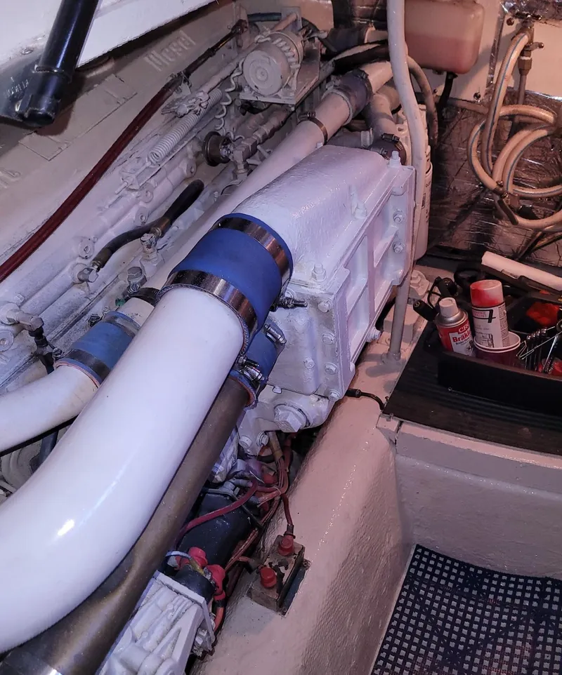 Slide: The Image of Engine room of a 1983 Ocean Yachts Super Sport boat. - 25