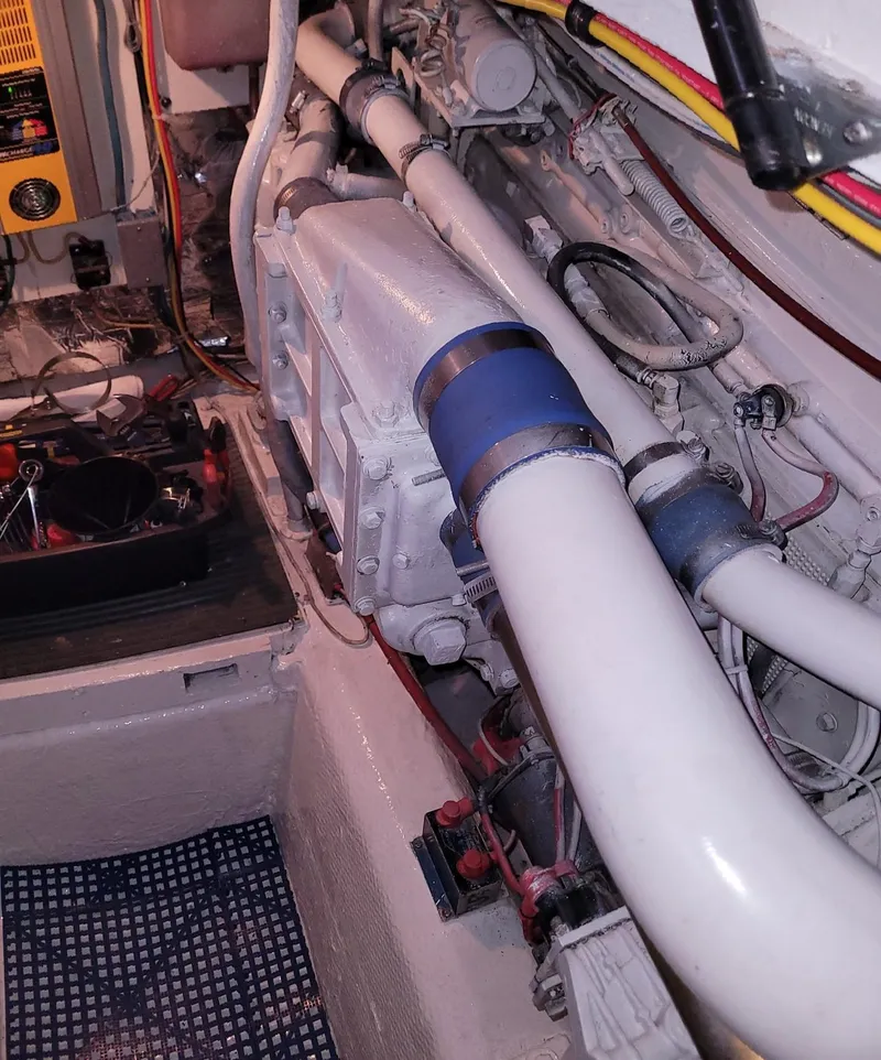 Slide: The Image of Engine room of a 1983 Ocean Yachts Super Sport boat. - 26