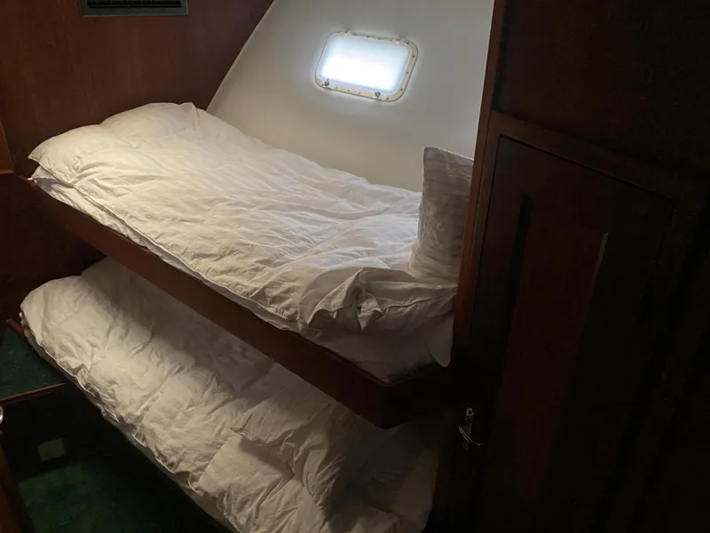 Slide: The Image of Bunk beds in 1983 Hatteras 53 Extended Deckhouse Motor Yacht cabin. - 15